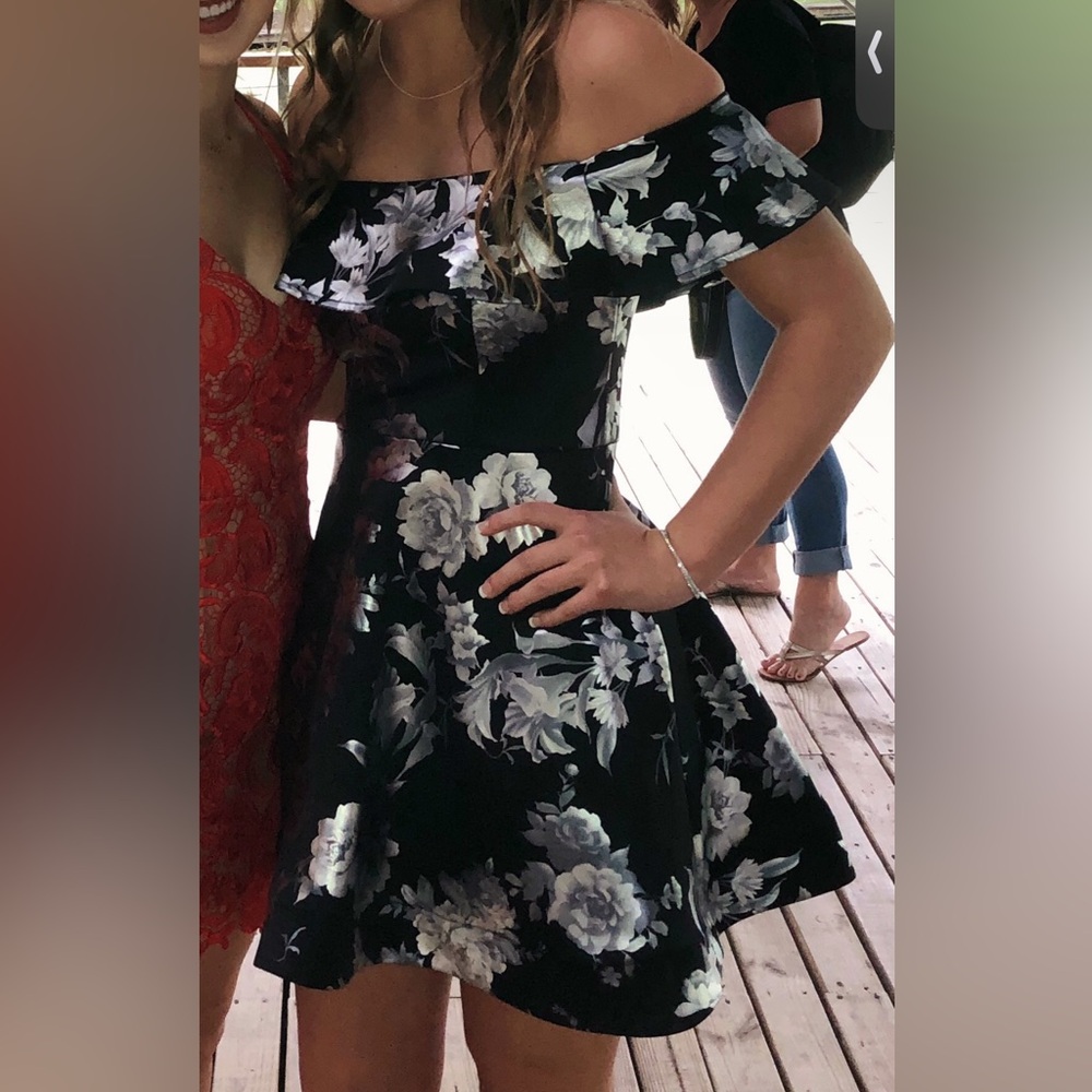 Black and silver floral dress.